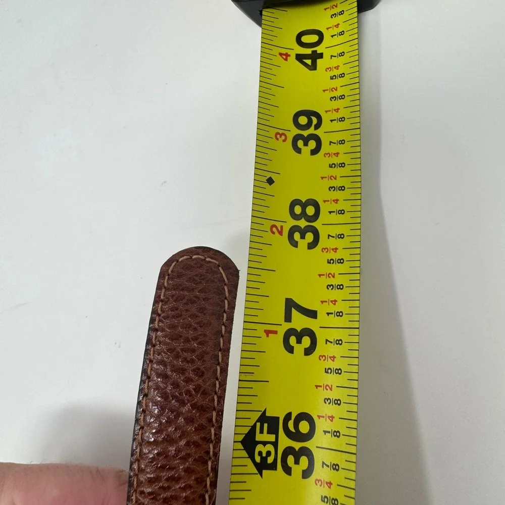 Brown Leather Women's Belt Top Grain Made in India Brown Pebbled 3/4